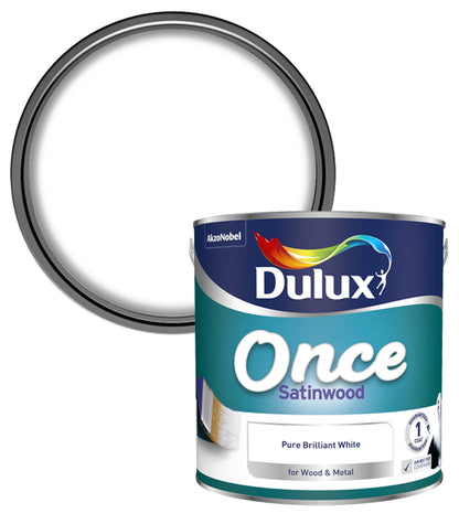 Dulux Retail Once Satinwood - Pure Brilliant White - 2.5L