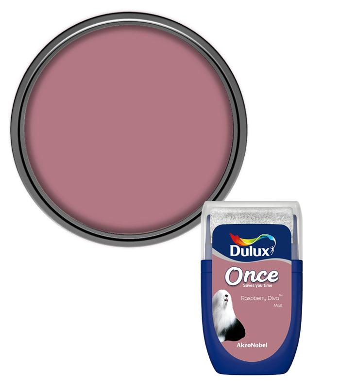 Dulux Retail Once Matt Tester Paint Pot - 30ml - Raspberry Diva