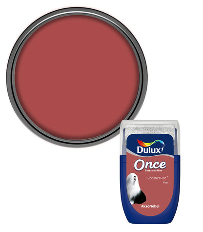 Dulux Retail Once Matt Tester Paint Pot - 30ml - Roasted Red