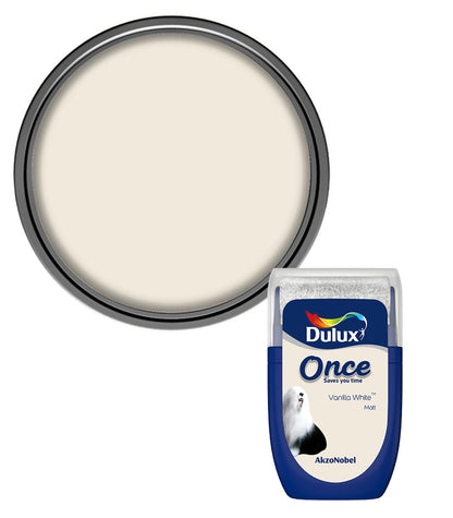 Dulux Retail Once Matt Tester Paint Pot - 30ml - Vanilla White