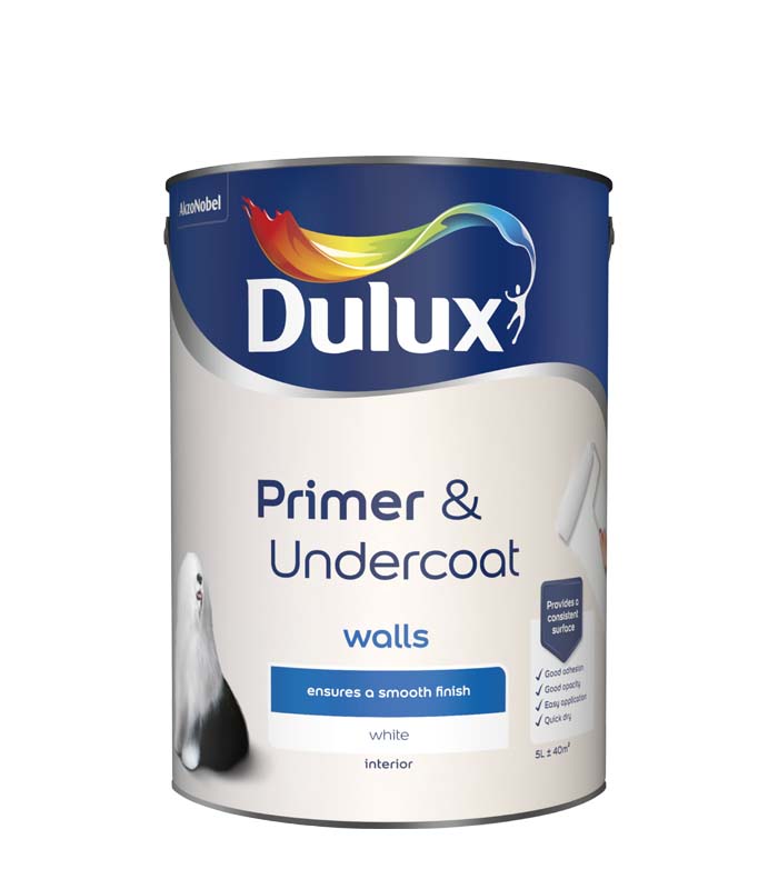 Dulux Primer and Undercoat for Walls - White - 5 Litre
