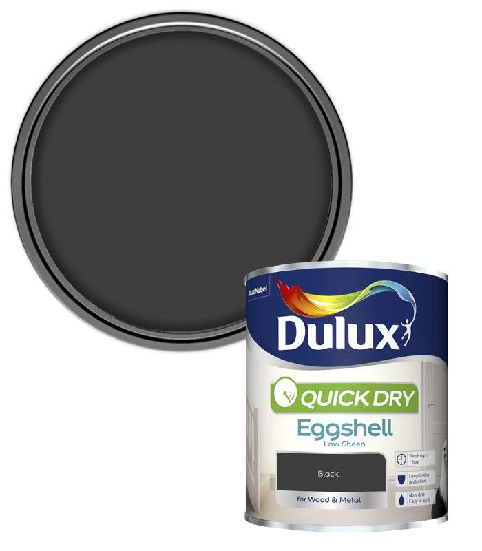 Dulux Quick Dry Eggshell - Black  - 750ml