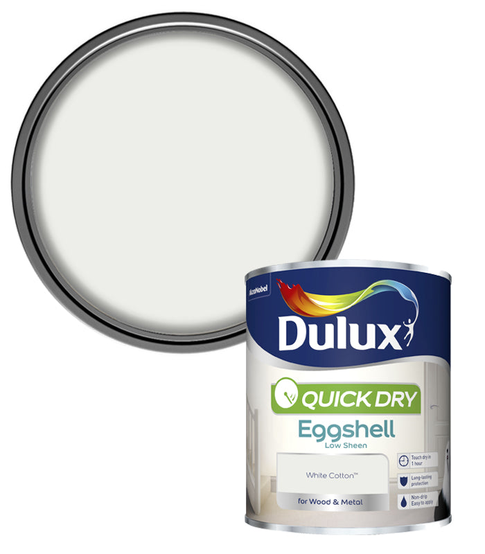 Dulux Quick Dry Eggshell - White Cotton - 750ml