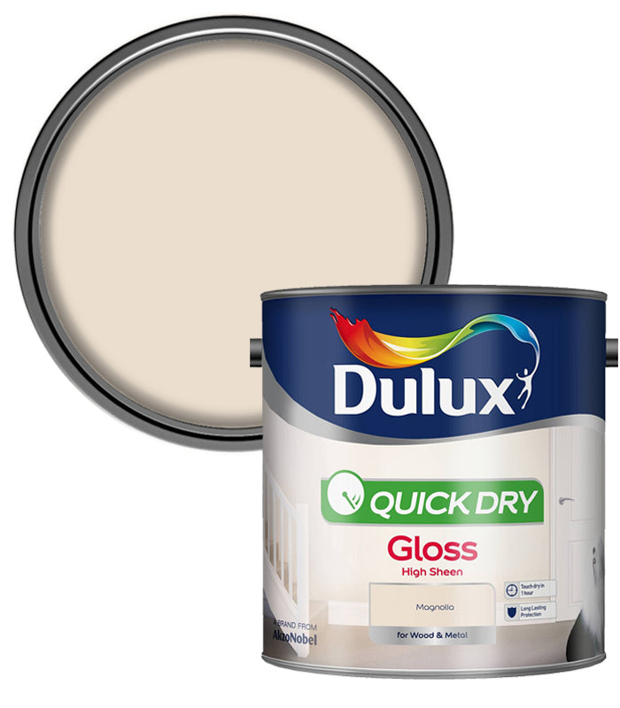 Dulux Quick Dry Gloss Colours - Magnolia - 2.5L