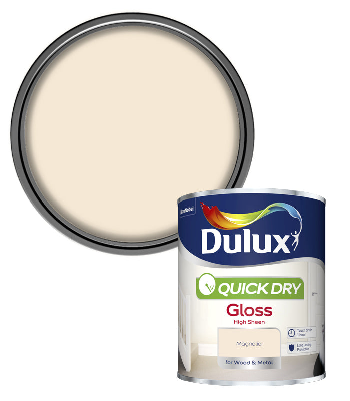 Dulux Quick Dry Gloss Colours - Magnolia - 750ml