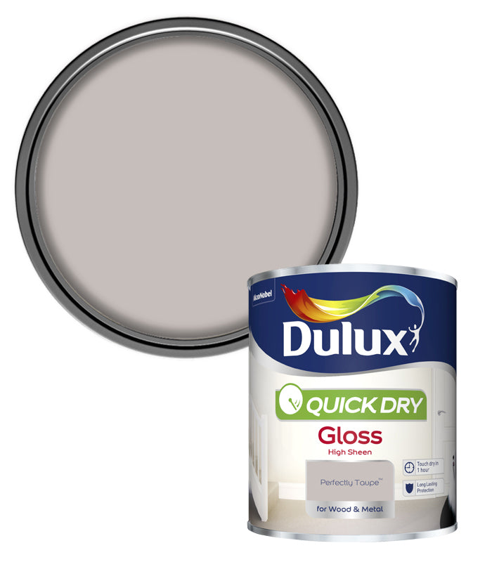 Dulux Quick Dry Gloss Colours - Perfectly Taupe - 750ml