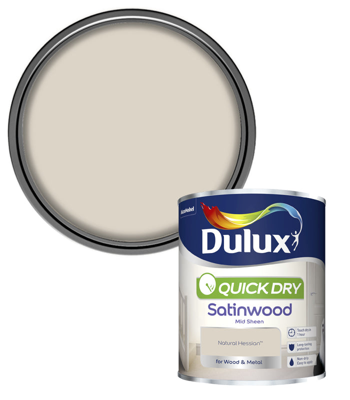 Dulux Quick Dry Satinwood - 750ml - Natural Hessian