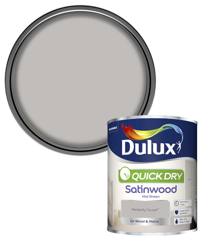 Dulux Quick Dry Satinwood - 750ml - Perfectly Taupe