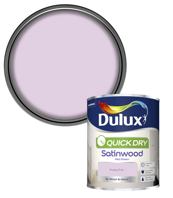 Dulux Quick Dry Satinwood - 750ml - Pretty Pink