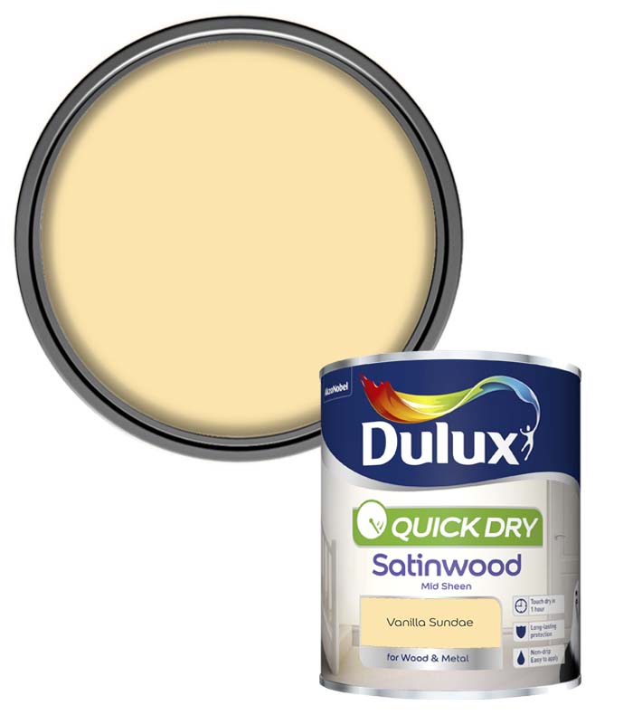 Dulux Quick Dry Satinwood - 750ml - Vanilla Sundae