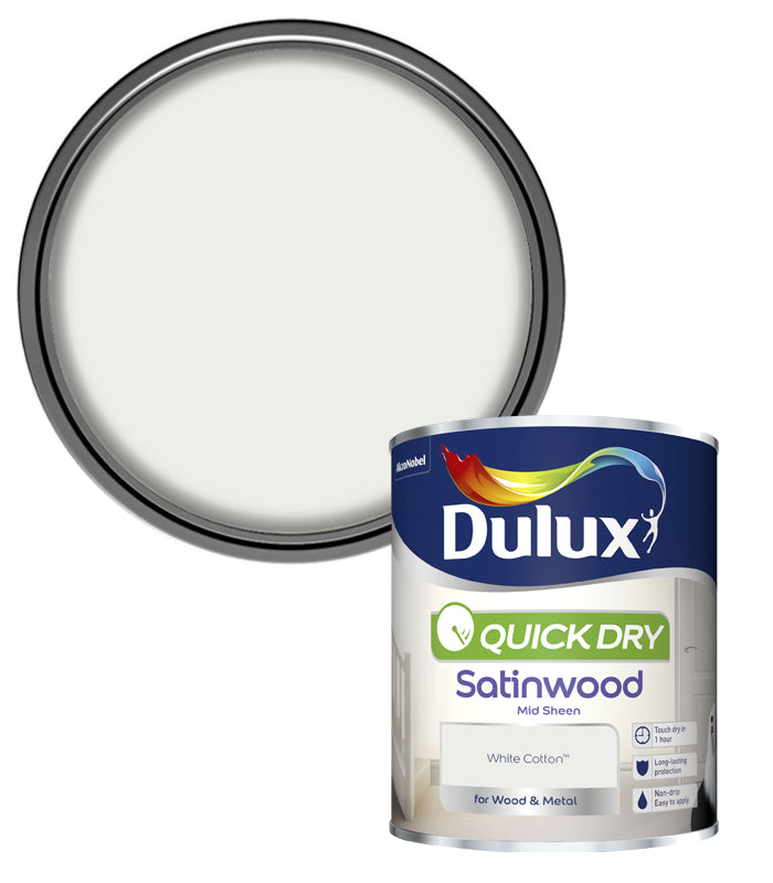 Dulux Quick Dry Satinwood - 750ml - White Cotton