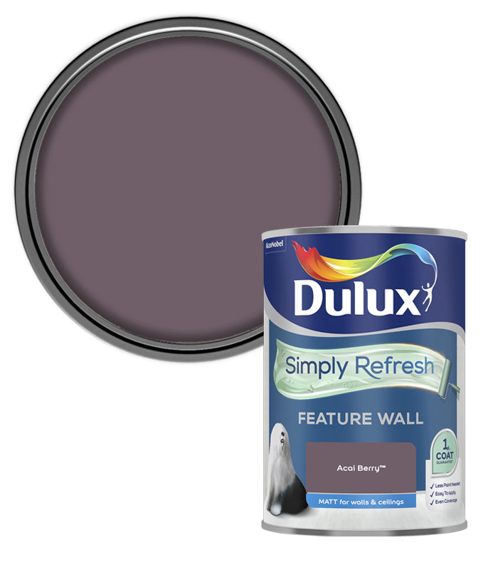 Dulux Simply Refresh Feature Wall Matt Emulsion Paint - 1.25L - Acai Berry