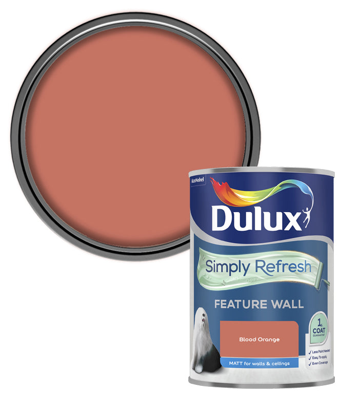 Dulux Simply Refresh Feature Wall Matt Emulsion Paint - 1.25L - Blood Orange