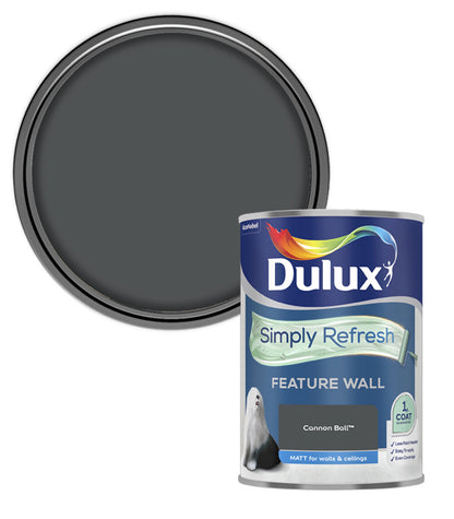 Dulux Simply Refresh Feature Wall Matt Emulsion Paint - 1.25L - Cannon Ball