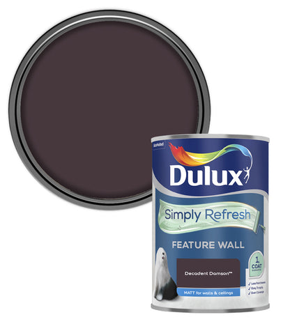 Dulux Simply Refresh Feature Wall Matt Emulsion Paint - 1.25L - Decadent Damson