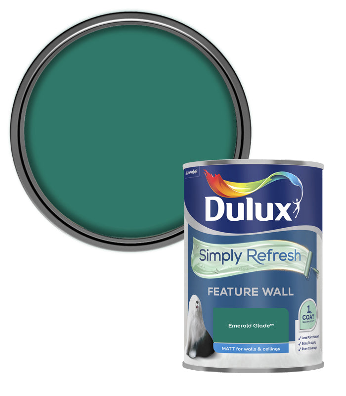 Dulux Simply Refresh Feature Wall Matt Emulsion Paint - 1.25L - Emerald Glade