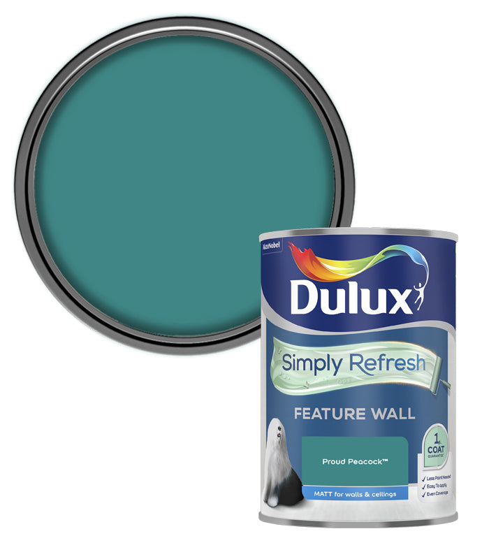 Dulux Simply Refresh Feature Wall Matt Emulsion Paint - 1.25L - Proud Peacock