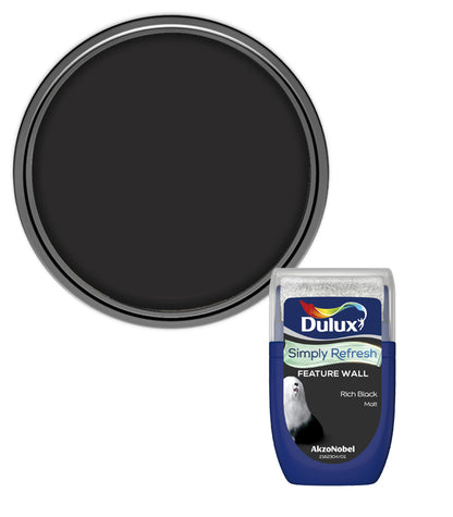 Dulux Simply Refresh Feature Wall Tester Pot - 30ml - Rich Black