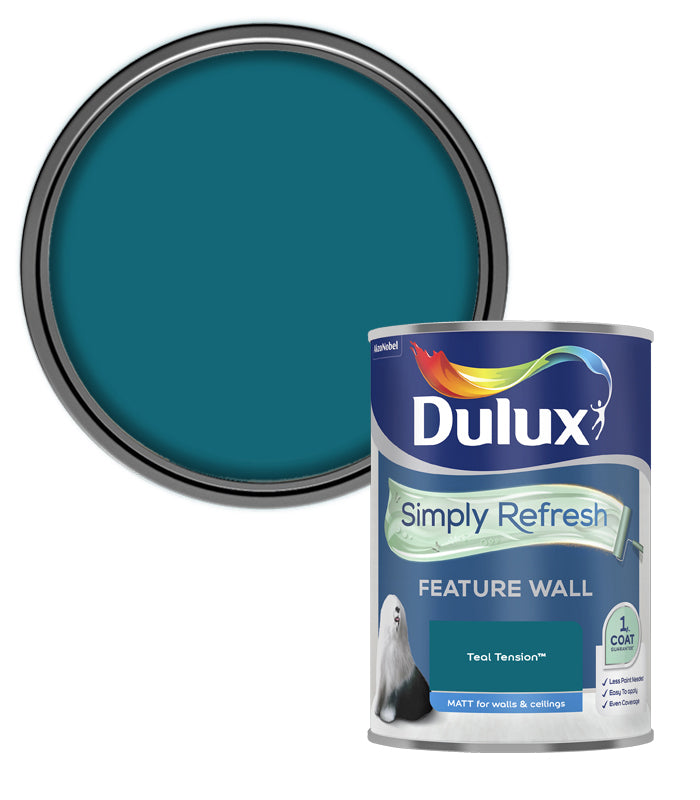 Dulux Simply Refresh Feature Wall Matt Emulsion Paint - 1.25L - Teal Tension