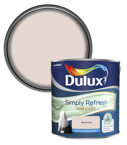 Dulux Simply Refresh One Coat Matt Emulsion Paint - 2.5L - Blush Pink
