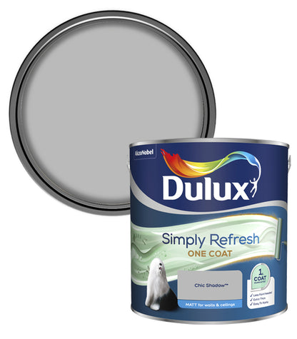 Dulux Simply Refresh One Coat Matt Emulsion Paint - 2.5L - Chic Shadow