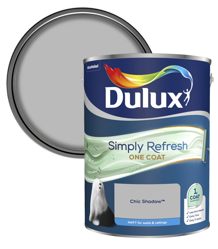 Dulux Simply Refresh One Coat Matt Emulsion Paint - 5L - Chic Shadow