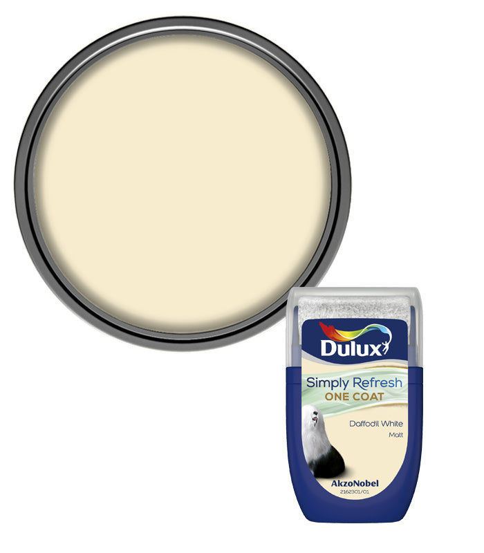 Dulux Simply Refresh One Coat Matt Tester Pot - 30ml - Daffodil White