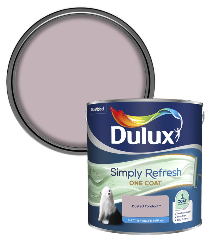 Dulux Simply Refresh One Coat Matt Emulsion Paint - 2.5L - Dusted Fondant