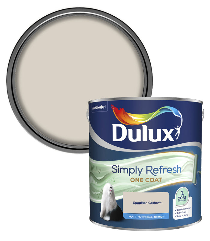 Dulux Simply Refresh One Coat Matt Emulsion Paint - 2.5L - Egyptian Cotton