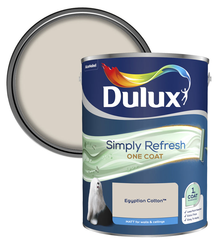 Dulux Simply Refresh One Coat Matt Emulsion Paint - 5L - Egyptian Cotton