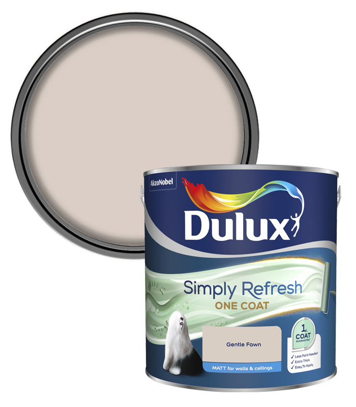 Dulux Simply Refresh One Coat Matt Emulsion Paint - 2.5L - Gentle Fawn