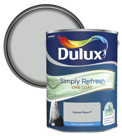 Dulux Simply Refresh One Coat Matt Emulsion Paint - 5L - Goose Down