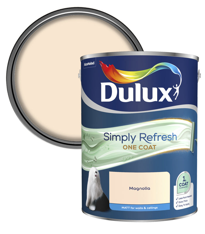 Dulux Simply Refresh One Coat Matt Emulsion Paint - 5L - Magnolia