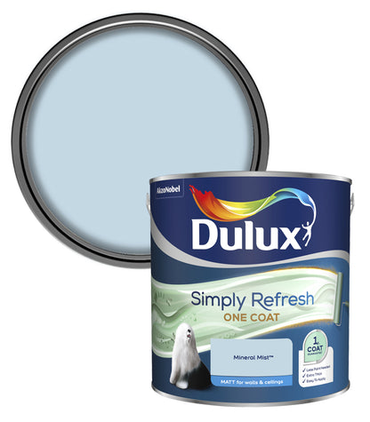Dulux Simply Refresh One Coat Matt Emulsion Paint - 2.5L - Mineral Mist