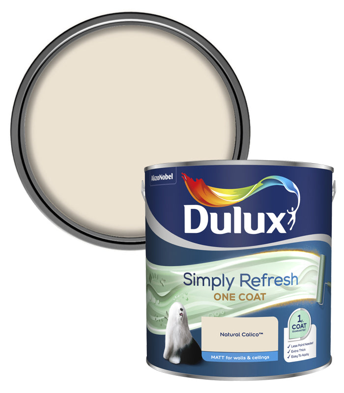 Dulux Simply Refresh One Coat Matt Emulsion Paint - 2.5L - Natural Calico