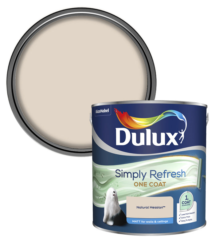 Dulux Simply Refresh One Coat Matt Emulsion Paint - 2.5L - Natural Hessian