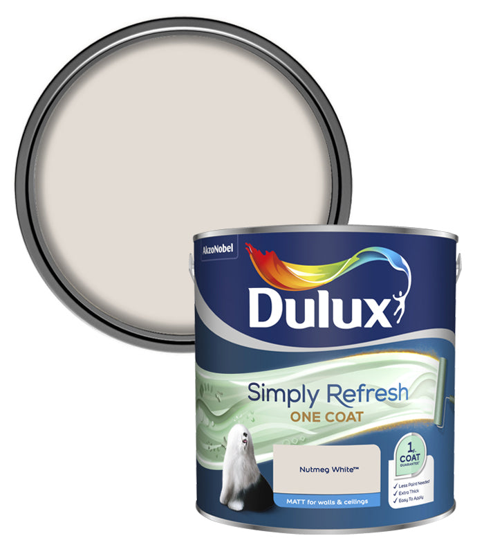 Dulux Simply Refresh One Coat Matt Emulsion Paint - 2.5L - Nutmeg White