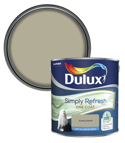 Dulux Simply Refresh One Coat Matt Emulsion Paint - 2.5L - Overtly Olive