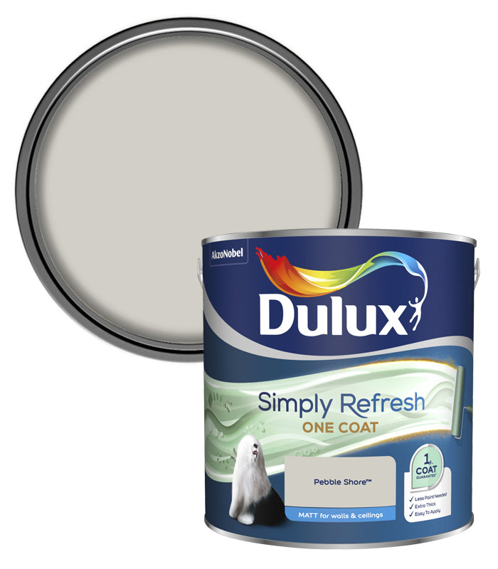 Dulux Simply Refresh One Coat Matt Emulsion Paint - 2.5L - Pebble Shore