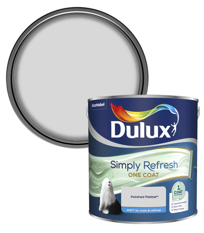 Dulux Simply Refresh One Coat Matt Emulsion Paint - 2.5L - Polished Pebble