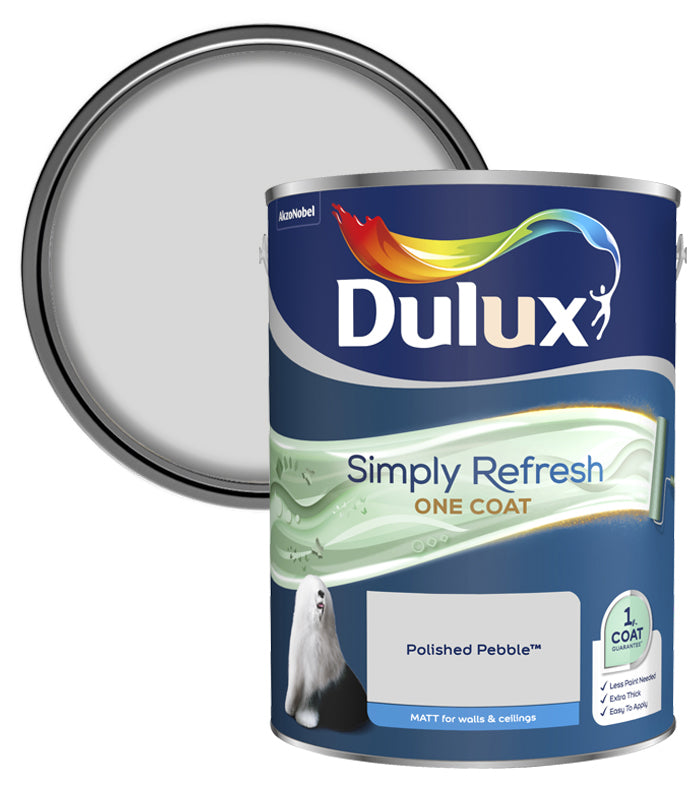 Dulux Simply Refresh One Coat Matt Emulsion Paint - 5L - Polished Pebble