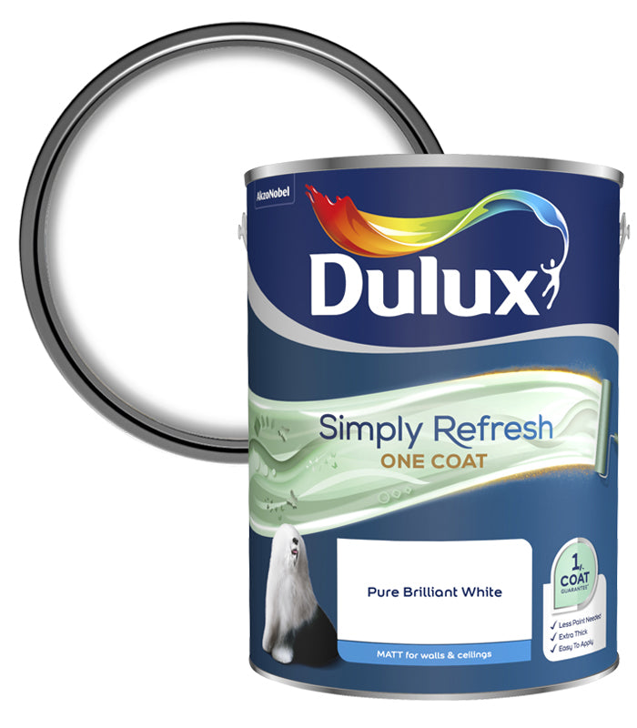 Dulux Retail Simply Refresh One Coat Matt - Pure Brilliant White - 5L