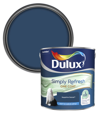 Dulux Simply Refresh One Coat Matt Emulsion Paint - 2.5L - Sapphire Salute