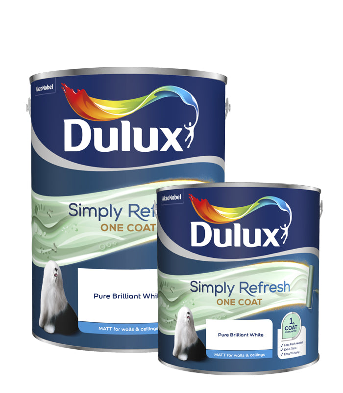 Dulux Simply Refresh One Coat Matt Paint - Pure Brilliant White
