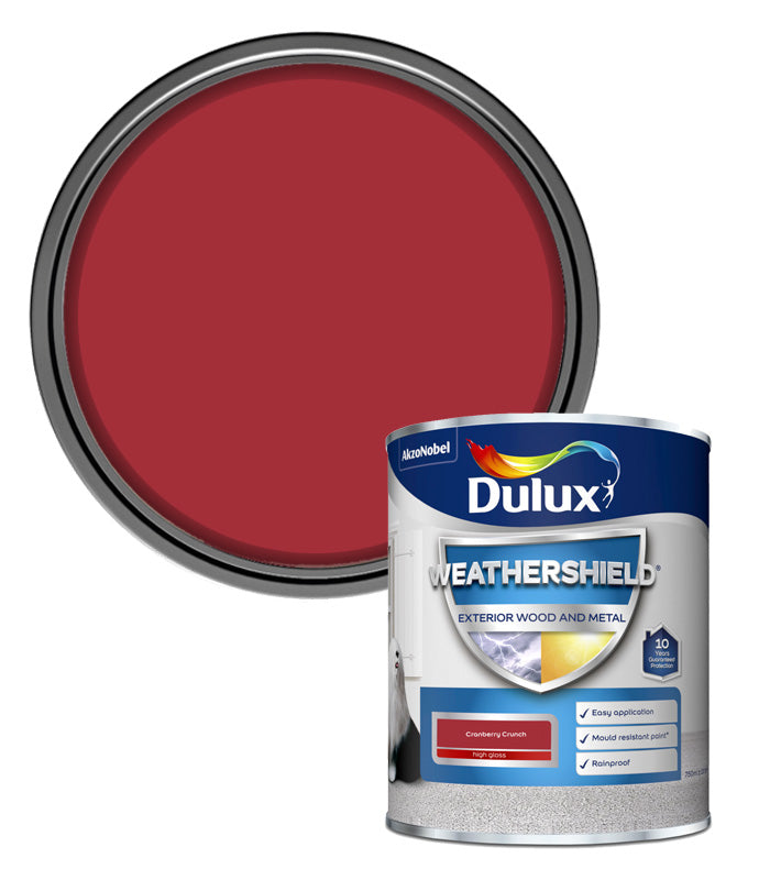 Dulux Weathershield Exterior Gloss Paint - Cranberry Crunch - 750ml