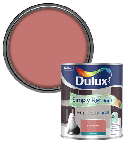 Dulux Simply Refresh Multi-Surface Eggshell Paint - Coral Charm - 750ml