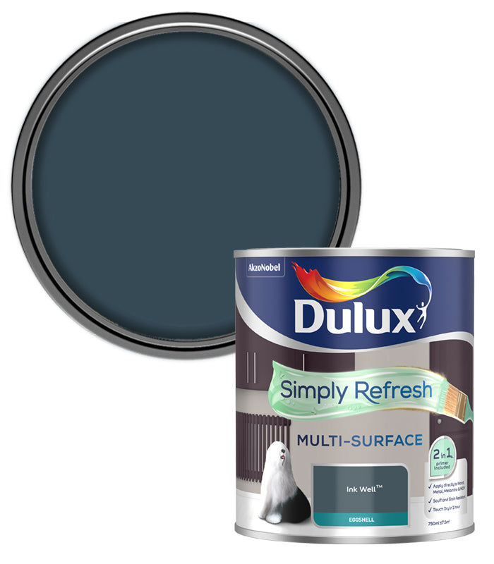 Dulux Simply Refresh Multi-Surface Eggshell Paint - Ink Well - 750ml