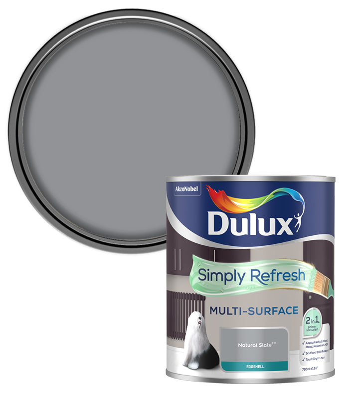 Dulux Simply Refresh Multi-Surface Eggshell Paint - Natural Slate - 750ml