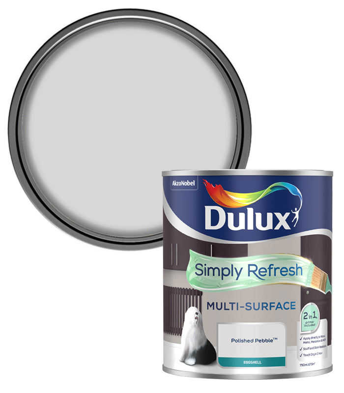 Dulux Simply Refresh Multi-Surface Eggshell Paint - Polished Pebble - 750ml