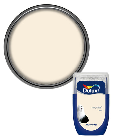 Dulux Retail Matt Emulsion Tester Paint Pot - 30ml - Ivory Lace
